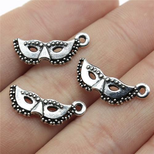 Tibetan Style Pendants, Mask, antique silver color plated, DIY, 20x8mm, Sold By PC