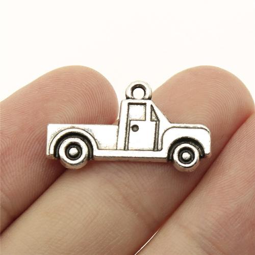 Vehicle Shaped Zinc Alloy Pendants Lorry antique silver color plated DIY Sold By PC