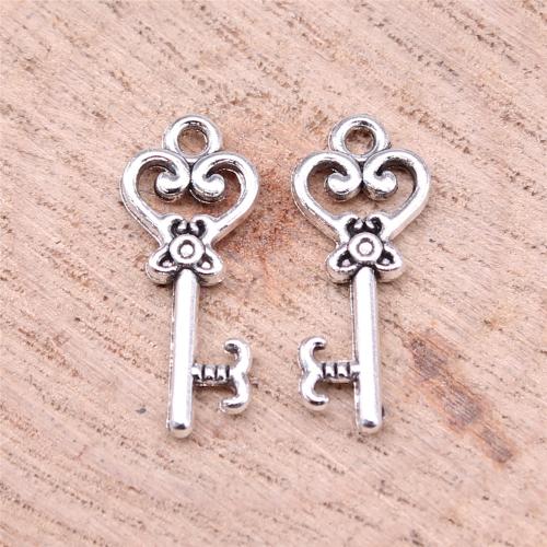 Cink ötvözet Key Medálok, Kulcs, galvanizált, DIY, több színt a választás, 21x8mm, Által értékesített PC