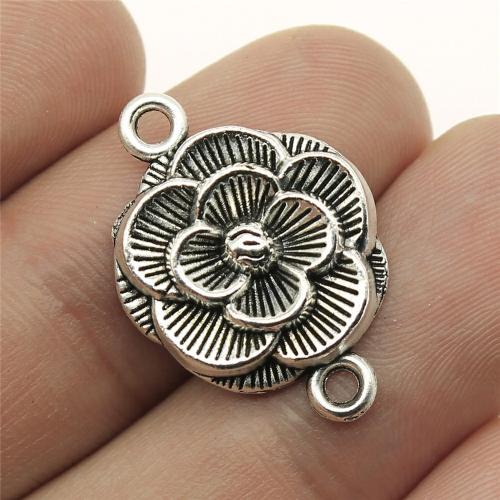 Flower Tibetan Style Connector, plated, DIY & 1/1 loop, more colors for choice, 25x17mm, Sold By PC