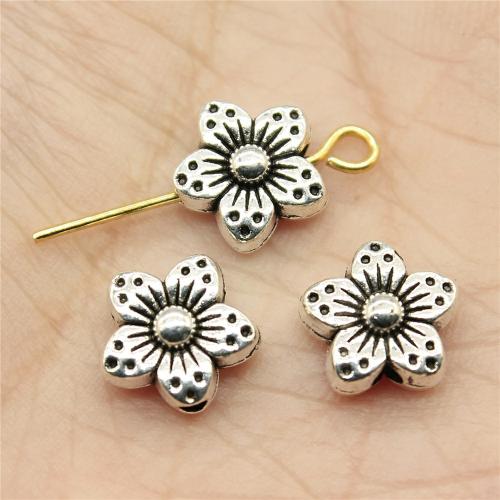 Perles fleurs en alliage de zinc, Placage, DIY, plus de couleurs à choisir, 8x8x4mm, Vendu par PC