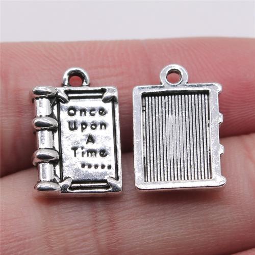 Zinc Alloy Pendants Book antique silver color plated DIY Sold By PC