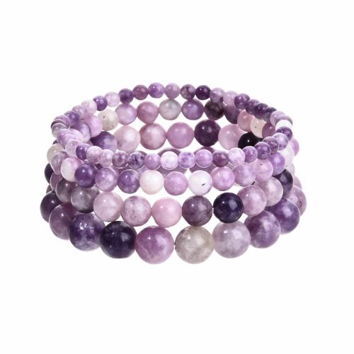 Gemstone Armbånd, Naturlig Lepidolite, forskellig størrelse for valg & for kvinde, flere farver til valg, Længde 19 cm, Solgt af PC