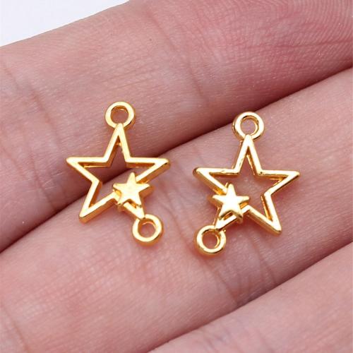 Star Zinc Alloy priključak, Cink Alloy, Zvijezda, pozlaćen, možete DIY & 1/1 petlje, više boja za izbor, Prodano By PC