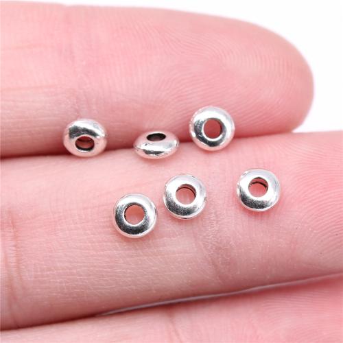 Zink Legierung Perlen Schmuck, Zinklegierung, rund, antik silberfarben plattiert, DIY, 5x5x2mm, verkauft von PC