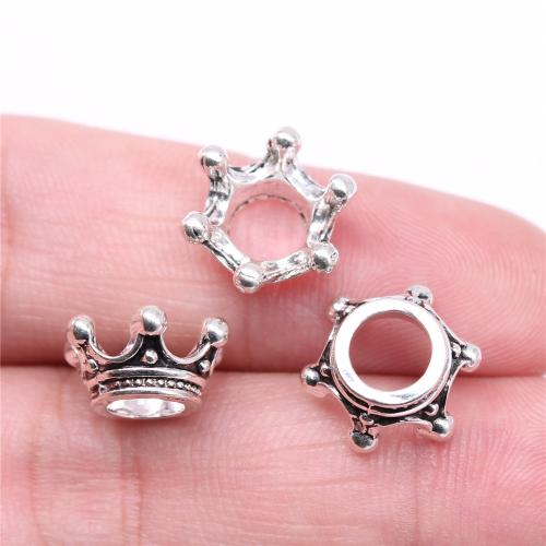 Zinc Alloy Crown riipukset, Sinkkiseos, Kruunu, antiikki hopea päällystetty, tee-se-itse, 12x12x6mm, Myymät PC