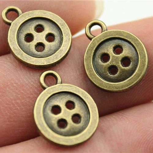 Tibetan Style Pendants, Button Shape, plated, DIY, more colors for choice, 16x12mm, Sold By PC