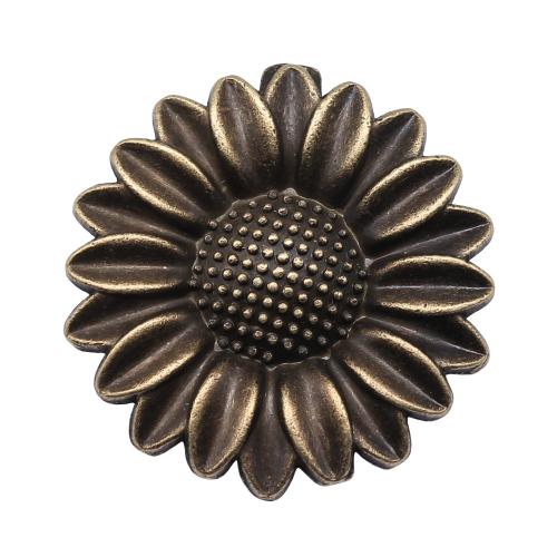 Tibetan Style Flower Pendants, Sunflower, plated, DIY, more colors for choice, 37mm, Sold By PC