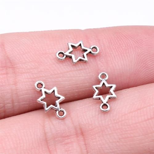 Connecteur en alliage de Zinc d'étoile, Plaqué de couleur d'argent, DIY & boucle de 1/1, 5x10mm, Vendu par PC