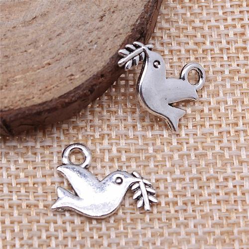 Tibetan Style Animal Pendants, Dove, plated, DIY, more colors for choice, 13x16mm, Sold By PC