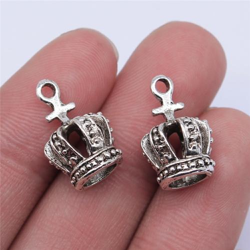 Tibetan Style Crown Pendants, antique silver color plated, DIY, 18x11mm, Sold By PC