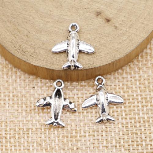 Vehicle Shaped Tibetan Style Pendants, Airplane, plated, DIY, more colors for choice, 15x13mm, Sold By PC