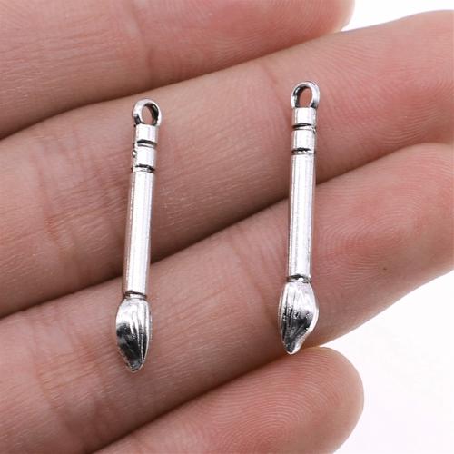 Zink Alloy Halsband, Chinese Brush, antik silver pläterad, DIY, 4x30mm, Säljs av PC