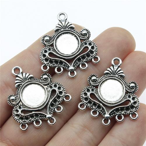 Tibetan Style Connector, antique silver color plated, DIY & 1/5 loop, 31x26mm, Sold By PC