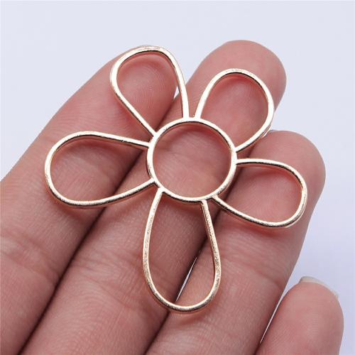 Tibetan Style Flower Pendants, plated, DIY & hollow, more colors for choice, 48x42mm, Sold By PC