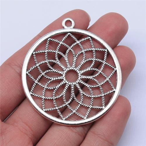 Zinc Alloy Pendants Round plated DIY Sold By PC