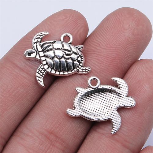 Zink Alloy Animal Hängen, Sköldpadda, antik silver pläterad, DIY, 20x13mm, Säljs av PC