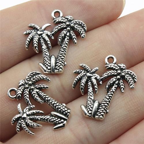 Tibetan Style Pendants, Palm Tree, plated, DIY, more colors for choice, 20x19mm, Sold By PC