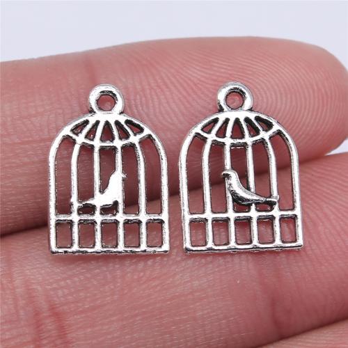 Tibetan Style Pendants, Cage, plated, DIY, more colors for choice, 16x11mm, Sold By PC