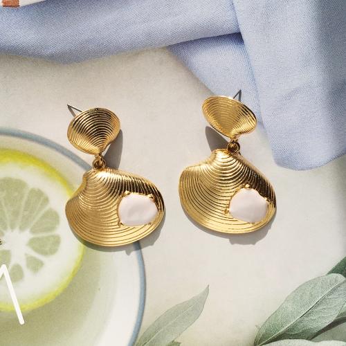 Lo zinco in lega Stud Earring, lega in zinco, gioielli di moda & per la donna, dorato, 50x30mm, Venduto da coppia