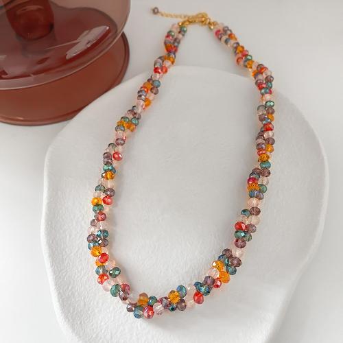 Glass Beads Necklaces, with Plastic Pearl, with 6cm extender chain, fashion jewelry & different styles for choice & for woman, multi-colored, Length:Approx 39 cm, Approx 40 cm, Sold By PC