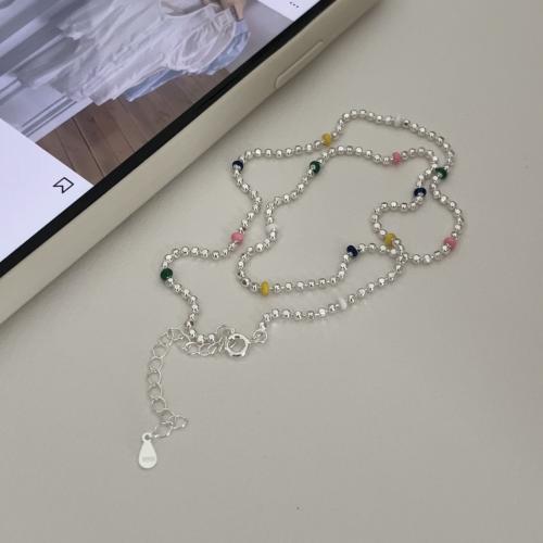 925 Sterling Silver Necklaces, fashion jewelry & different styles for choice & for woman, Length:Approx 45 cm, Sold By PC