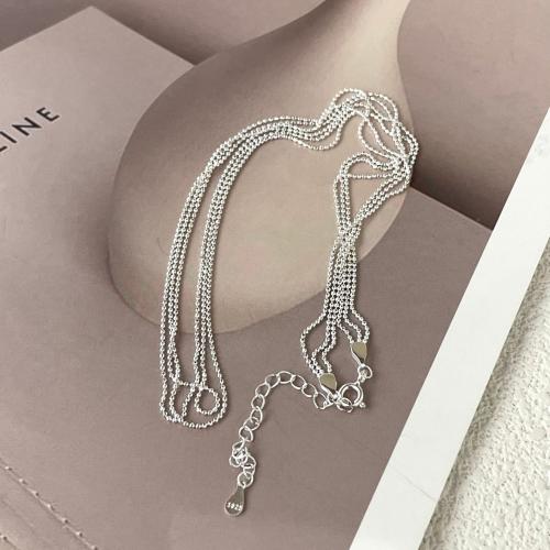 925 Sterling Silver Necklaces, three layers & fashion jewelry & for woman, Length:Approx 45 cm, Sold By PC