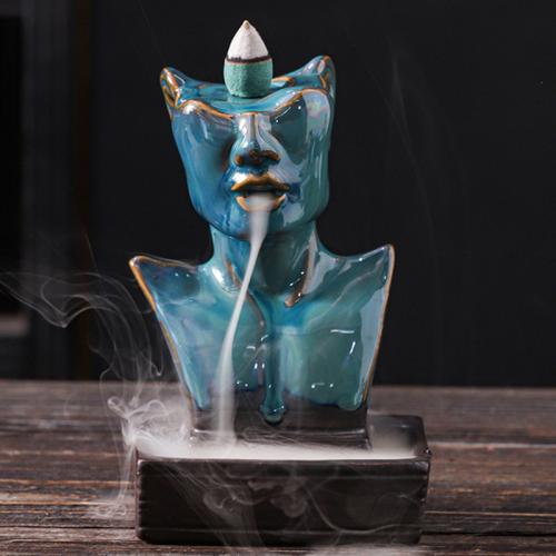 Backflow Incense Burner, Porcelain, half handmade, for home and office & durable & different styles for choice, Sold By PC