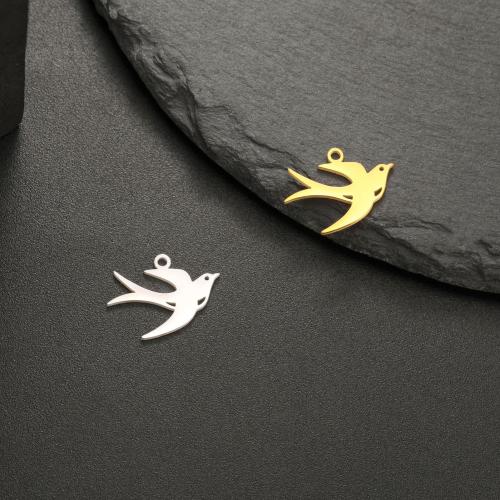 Stainless Steel Animal Pendants, 304 Stainless Steel, swallow, DIY, more colors for choice, 14x12mm, Sold By PC