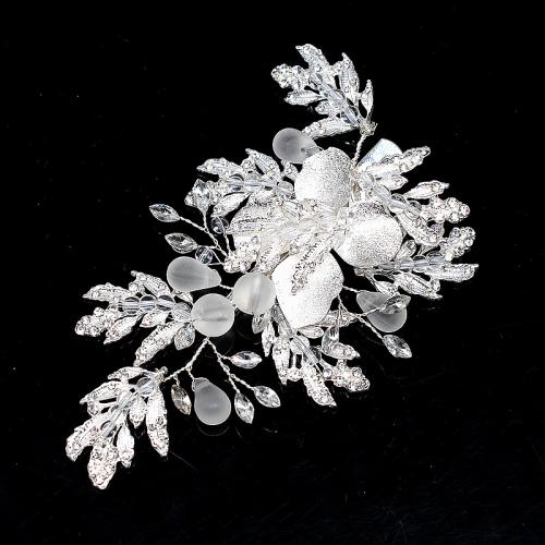 Alligator Hair Clip, Tibetan Style, with Crystal, fashion jewelry & for woman, 130x70mm, Sold By PC