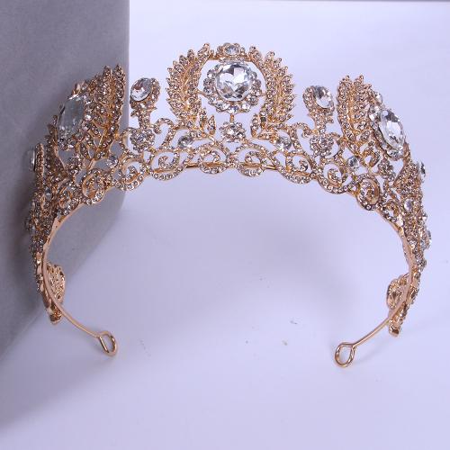 Diadèmes, alliage de zinc, avec perle de plastique, bijoux de mode & pour femme & avec strass, plus de couleurs à choisir, width 153mm, height 60mm, Vendu par PC