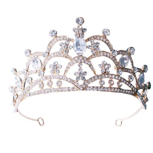 Tiaras, liga de zinco, joias de moda & para mulher & com strass, Mais cores pare escolha, width 153mm, height 73mm, vendido por PC