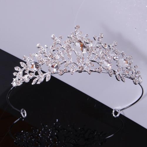 Bridal Tiaras Zinc Alloy fashion jewelry & for woman & with rhinestone width 130mm height 55mm Sold By PC