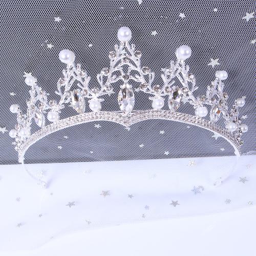 Bridal Tiaras Zinc Alloy with Plastic Pearl fashion jewelry & for woman & with rhinestone width 155mm height 55mm Sold By PC