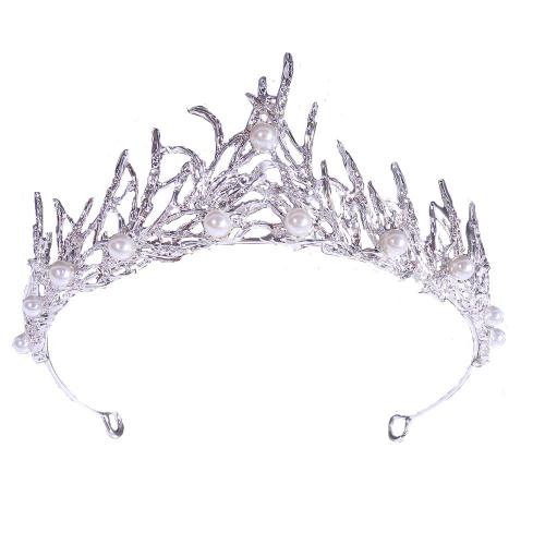 Bridal Tiaras Zinc Alloy with Plastic Pearl fashion jewelry & for woman & with rhinestone width 157mm height 62mm Sold By PC