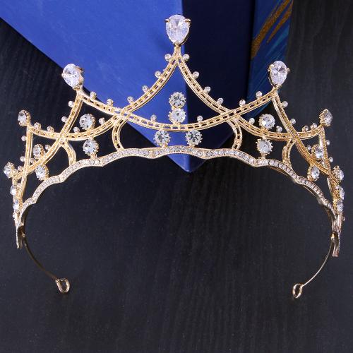 Tiaras, aleación de zinc, con cúbica circonia & diamantes de imitación, Joyería & para mujer, más colores para la opción, width 178mm, height 65mm, Vendido por UD