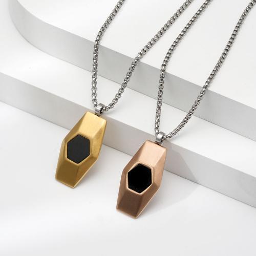 Stainless Steel Jewelry Necklace, 304 Stainless Steel, fashion jewelry & for man, more colors for choice, 29x17mm, Length:Approx 60 cm, Sold By PC