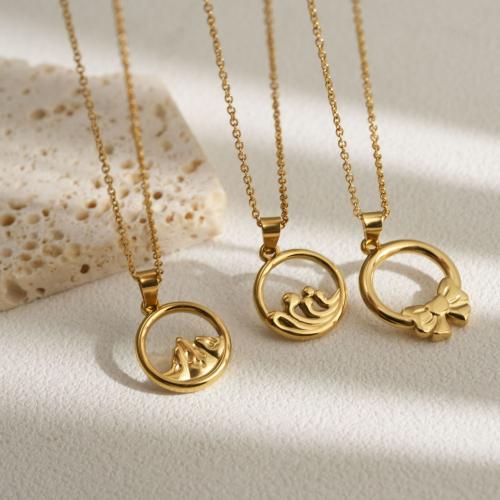 Stainless Steel Jewelry Necklace, 304 Stainless Steel, with 5cm extender chain, 18K gold plated, fashion jewelry & different styles for choice & for woman, golden, Sold Per Approx 45 cm Strand