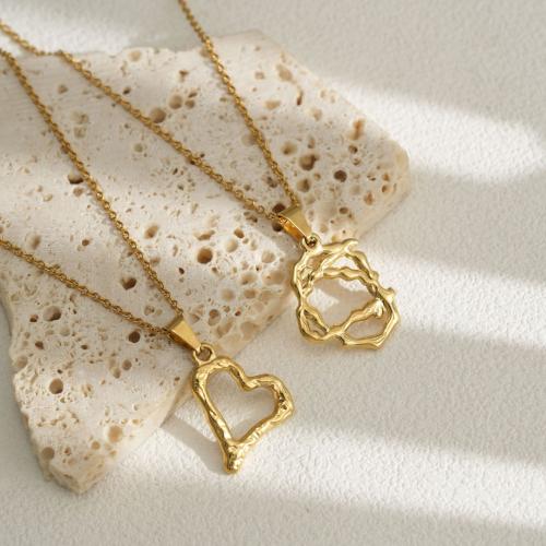 Stainless Steel Jewelry Necklace, 304 Stainless Steel, with 5cm extender chain, 18K gold plated, fashion jewelry & different styles for choice & for woman, golden, Sold Per Approx 45 cm Strand