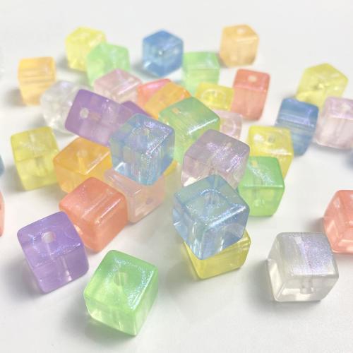 Acrylic Jewelry Beads, Cube, DIY & different size for choice, more colors for choice, Hole:Approx 3.5mm, Sold By Bag