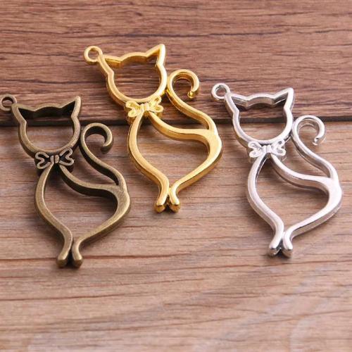 Zinc Alloy Animal Pendants Cat plated DIY nickel lead & cadmium free Approx Sold By Bag