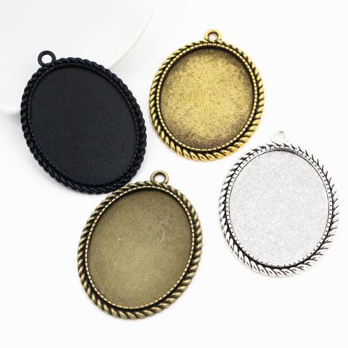 Zink-Legierung Cabochon Weissgold, Zinklegierung, oval, plattiert, DIY, keine, frei von Nickel, Blei & Kadmium, Inner diameter:30x40mm, ca. 100PCs/Tasche, verkauft von Tasche