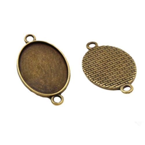 Zinklegierung Schmuckverbinder Einstellung, oval, plattiert, DIY & 1/1-Schleife, keine, frei von Nickel, Blei & Kadmium, Inner diameter:18x25mm, ca. 100PCs/Tasche, verkauft von Tasche