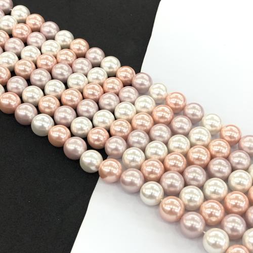 Natural Freshwater Shell Beads Round DIY Sold By Strand