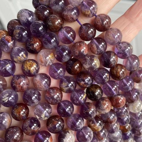 Natural Quartz Jewelry Beads, Purple Phantom Quartz, Round, DIY & different size for choice, more colors for choice, Sold By Strand