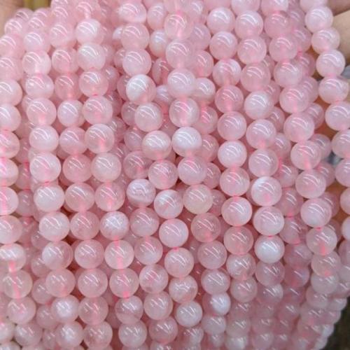 Naturliga rosenkvarts pärlor, Rose Quartz, Rund, DIY, flerfärgad, Säljs av Strand