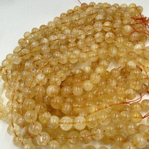 Natural Citrine Beads, Round, DIY & different size for choice, more colors for choice, Sold By Strand