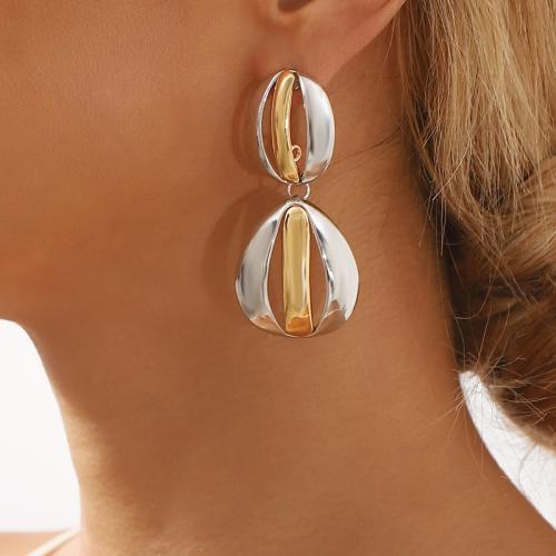 Zinc Alloy Oorbellen, plated, mode sieraden, gemengde kleuren, nikkel, lood en cadmium vrij, 30x60mm, Verkocht door pair