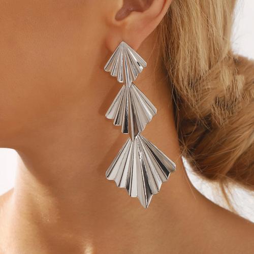 Iron Earring, plated, fashion jewelry, more colors for choice, 40x95mm, Sold By Pair