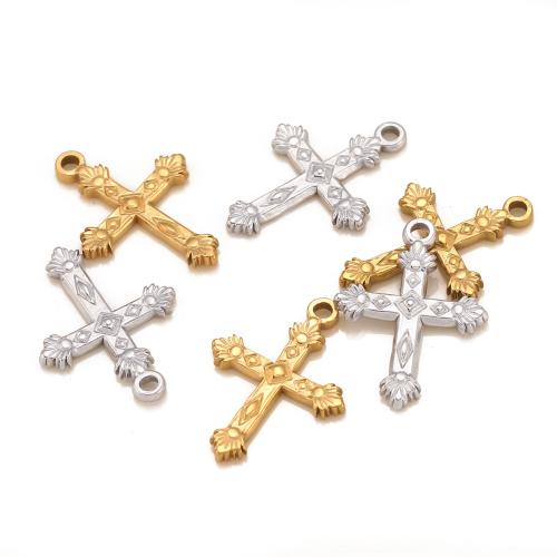 Stainless Steel Cross Pendants, 304 Stainless Steel, plated, DIY, more colors for choice, 3PCs/Bag, Sold By Bag